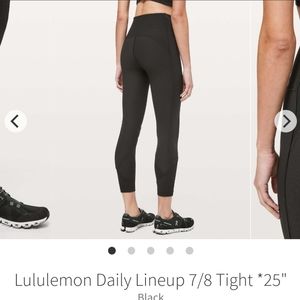 SOLD Lululemon Daily Lineup 7/8 Tight 25"